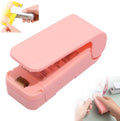 Portable Mini Sealing Machine, 2026 Upgrade Mini Bag Sealer 2 in 1 Sealer and Cutter Handheld Heat Vacuum Sealer Portable Resealer Machine for Plastic Bags Food Storage Snacks Freshness (Pink, 1Pcs)
