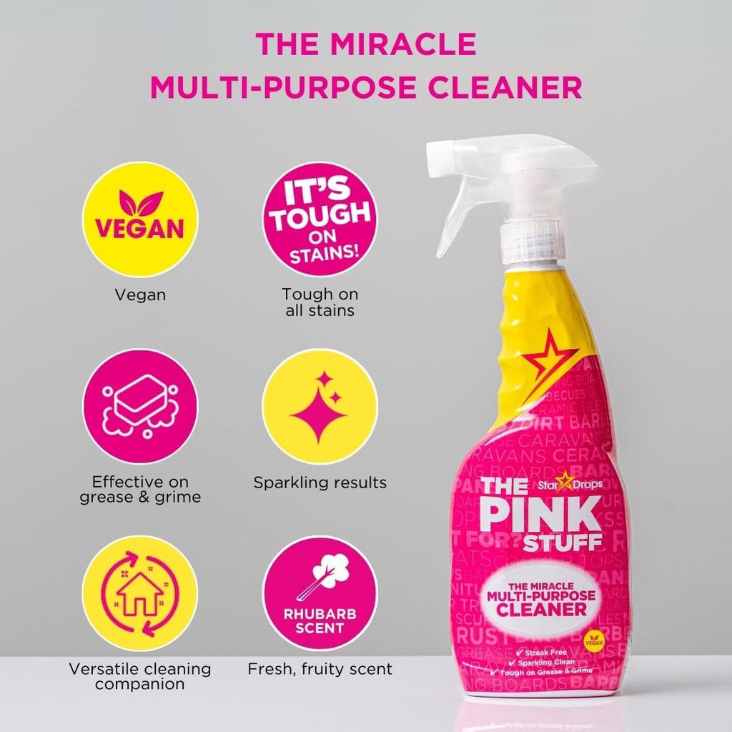 the Pink Stuff Miracle Multi-Purpose Cleaner – Removes Grease, Grime, and Stains on Kitchens, Bathrooms, Floors, and More, 25 Fl Oz