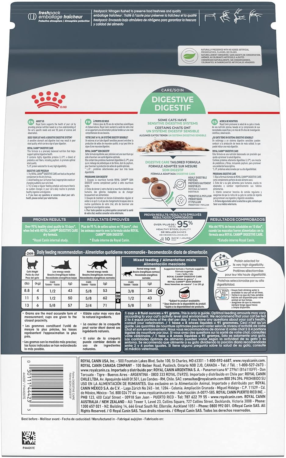 Feline Care Nutrition Digestive Care Adult Dry Cat Food, 6 Lb Bag