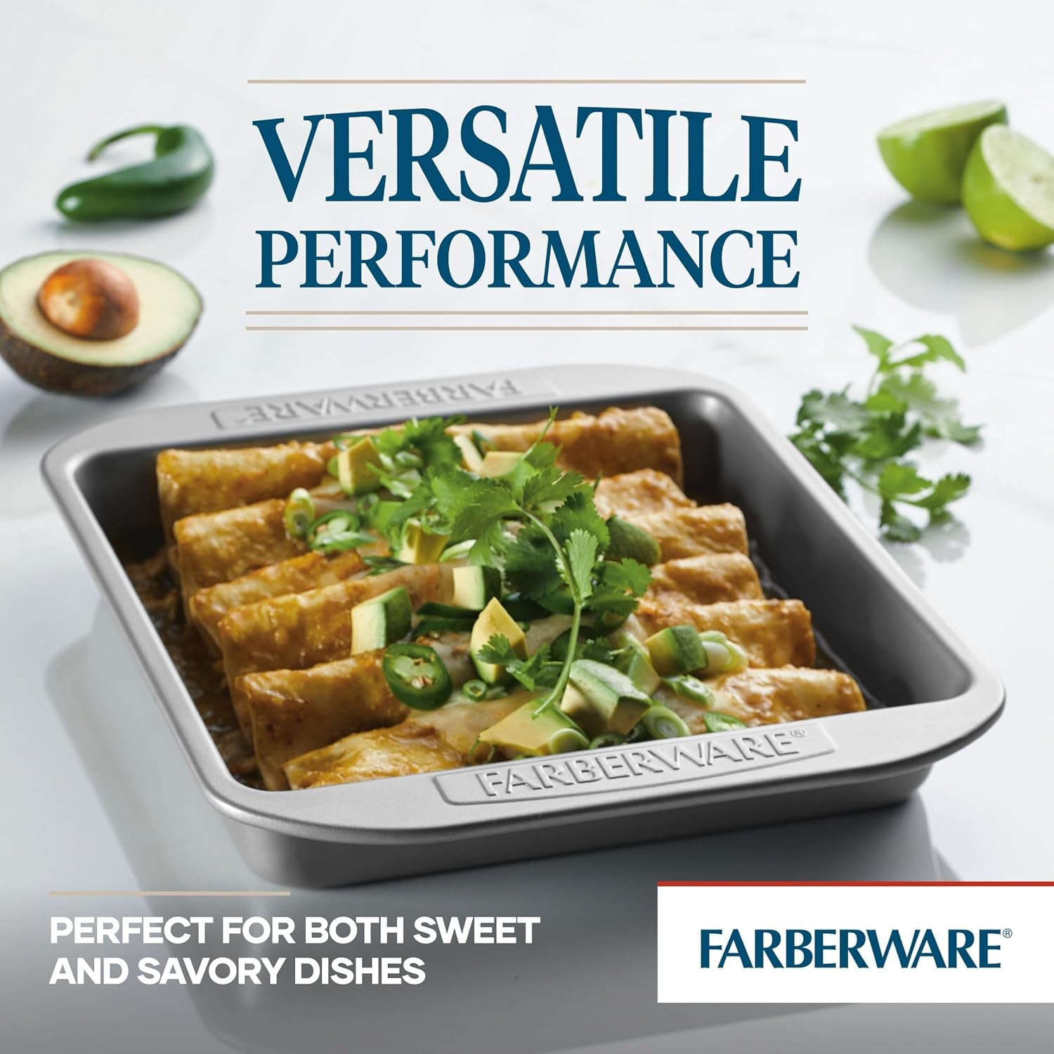 Nonstick Bakeware 9-Inch Square Cake Pan, Gray