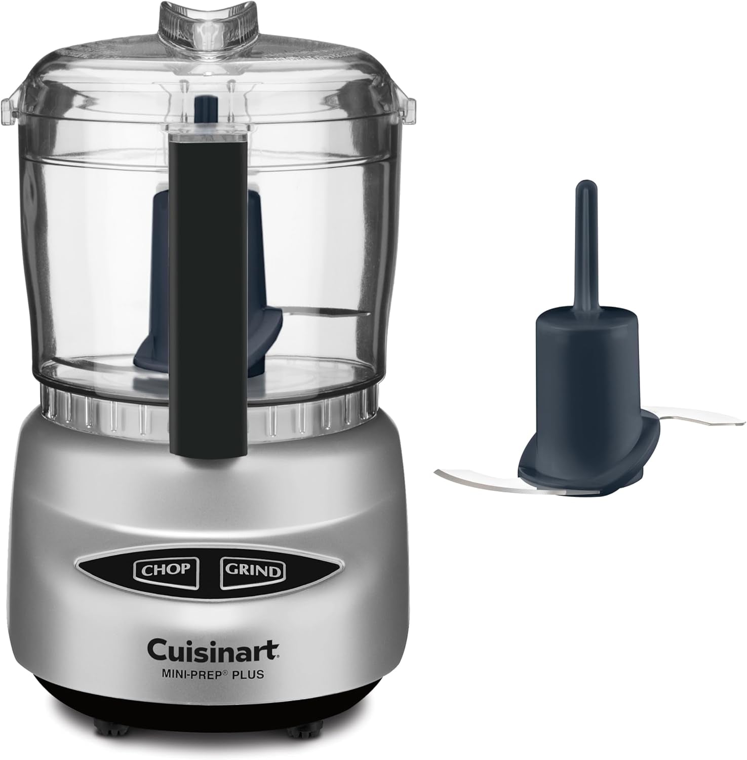 Mini-Prep plus Food Processor, 24-Ounce Mini Food Processor to Chop Herbs, Vegetables, and Hard Cheese, 24-Ounce Work Bowl, Reversible Stainless Steel Blade, DLC-2ABC, Brushed Chrome
