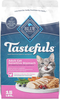 Tastefuls Natural Dry Food for Adult Cats, Sensitive Stomach, Chicken & Brown Rice Recipe, 15-Lb Bag