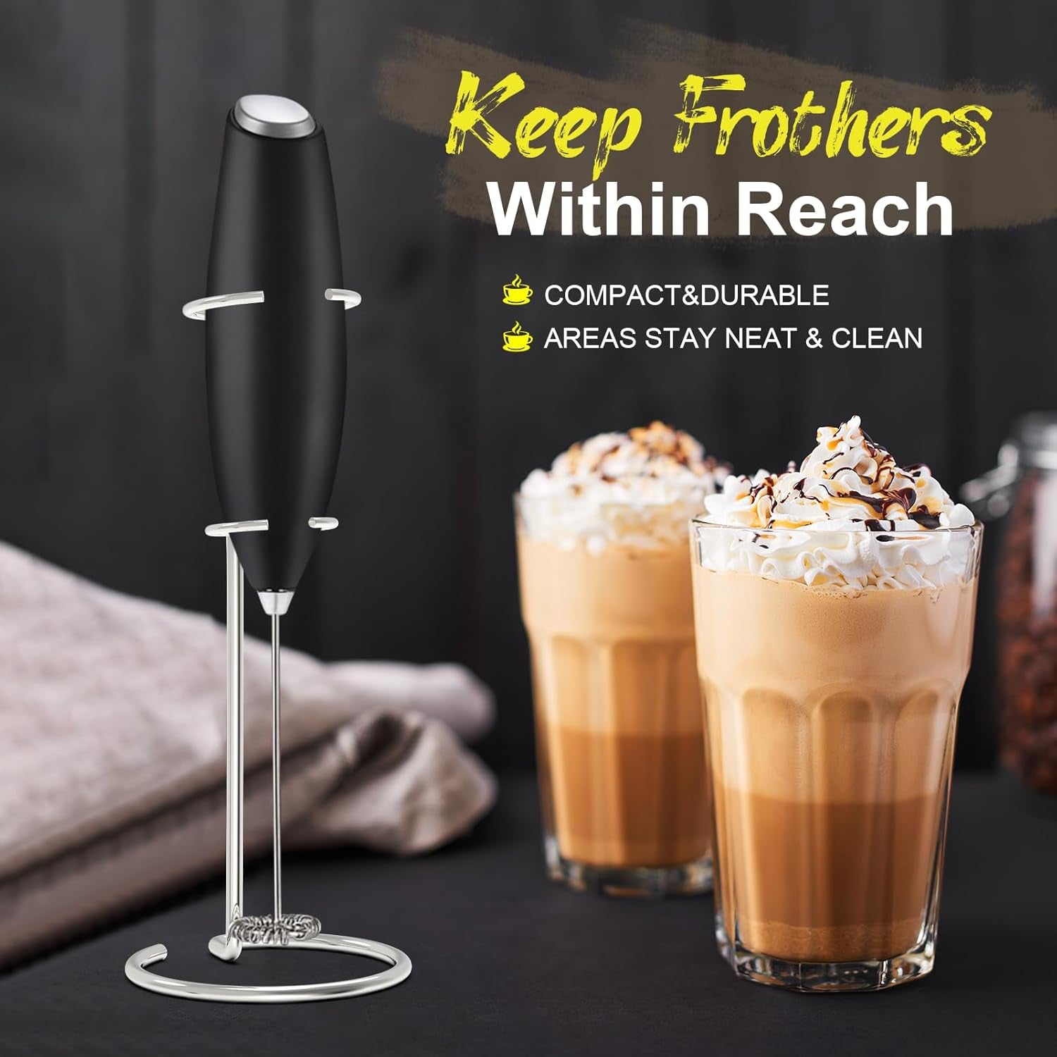 1PCS Milk Frother Stand, Suitable for Most Handheld Milk Frothers - Heavy Duty Premium Stand (Silver)