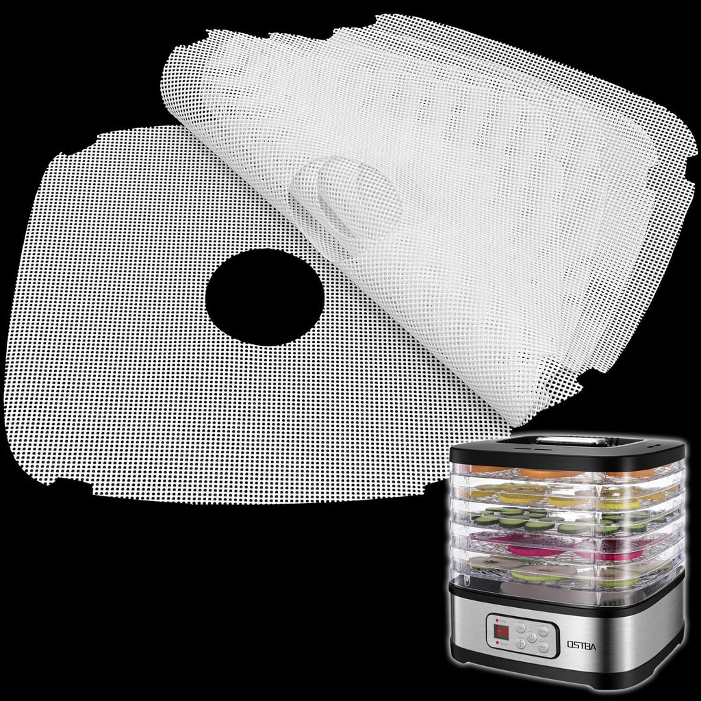Silicone Dehydrator Sheets for OSTBA Food Dehydrator, Non-Stick BPA Free, Pack of 5 (Premium Reusable Food Dehydrator Mesh Mats)