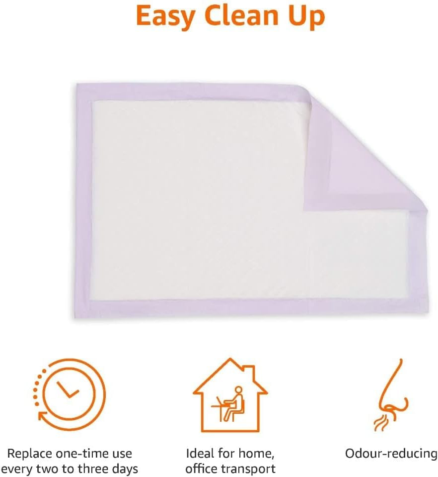 Cat Pee Pads, Super Absorbent, Odor Control, Universal Fit for Litter Box, Disposable, Multi-Cat, Unscented, Purple and White, 20 Count