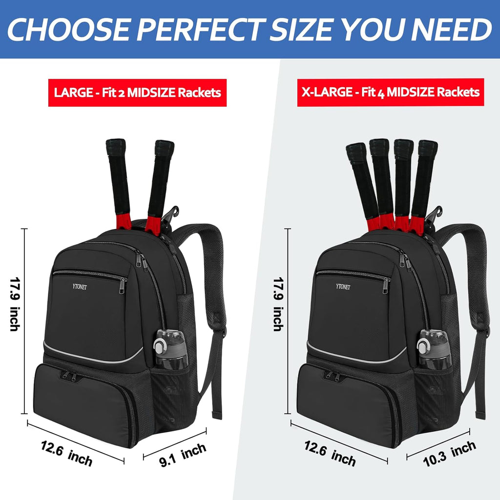 Tennis Bag Tennis Backpack for Women Men 2 Rackets with Insulated Pocket Ventilated Shoe Compartment