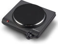 Countertop Electric Burner, 1000W Cast Iron Hot Plate, 7 Heat Settings, Portable Cooktop for RV, Dorm, Office & Small Kitchens, Road-Ready & Compact