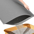 Cat Litter Mat, Cat Litter Trapping Mat, Honeycomb Double Layer Design, Easy to Clean,Washable (24’’ X 15’’ Gray