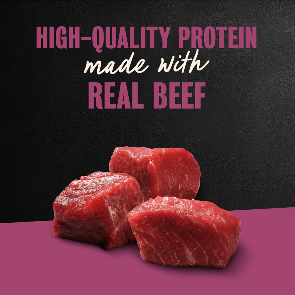 Adult Wet Dog Food Steak Lovers Variety Pack with Real Meat, 3.5 Oz. Easy Peel Trays, 36 Count (Pack of 1)