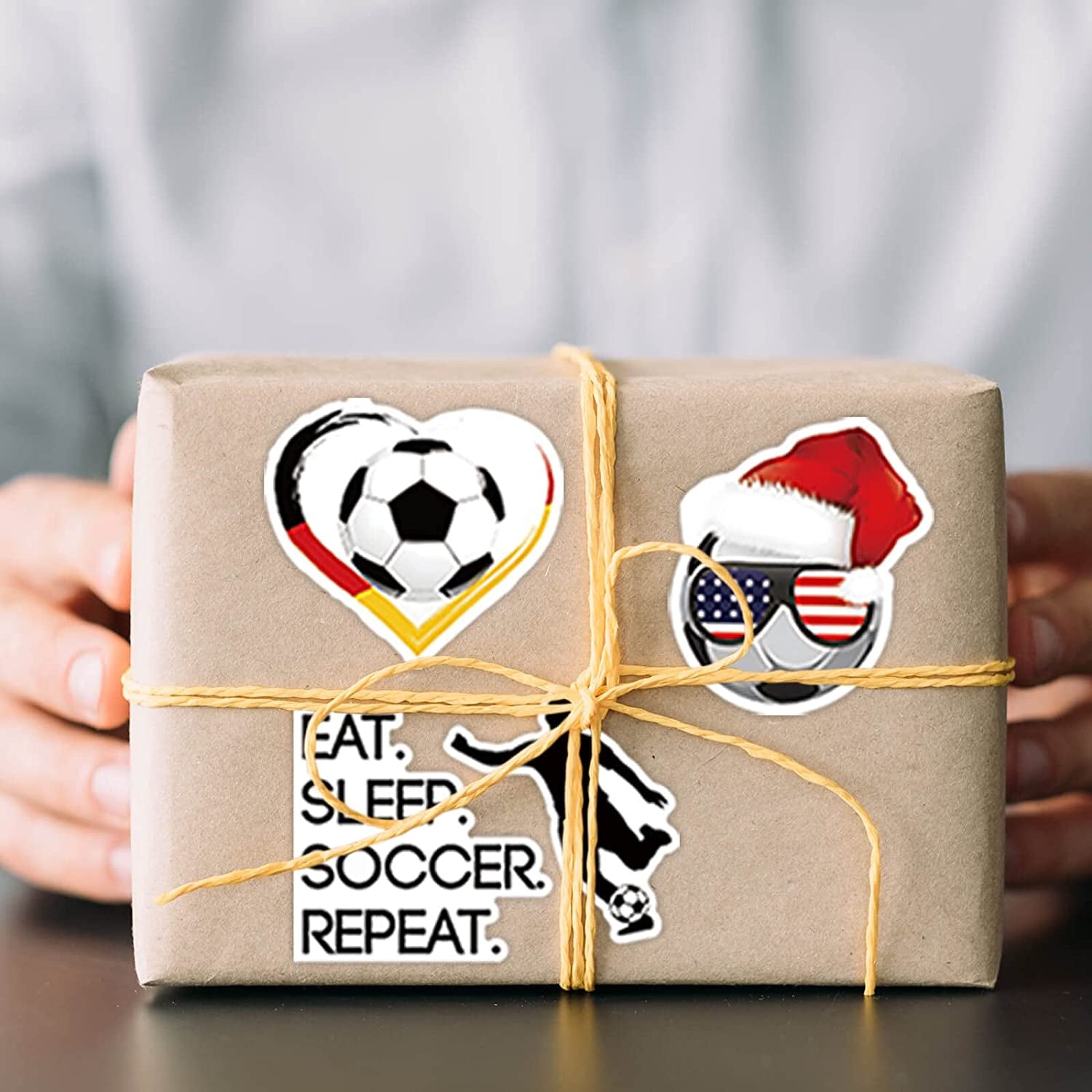 100PCS Soccer Stickers for Boys Girls Kids Teens, Vinyl Waterproof Soccer Stickers for Water Bottles, Laptops, Goodie Bag Stuffers, 2026 Soccer World Cup Party Favors