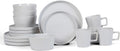 Celina Modern Stoneware 16-Piece Dinnerware Set, Plates and Bowls Set, White Glossy, Dish Set Service for 4