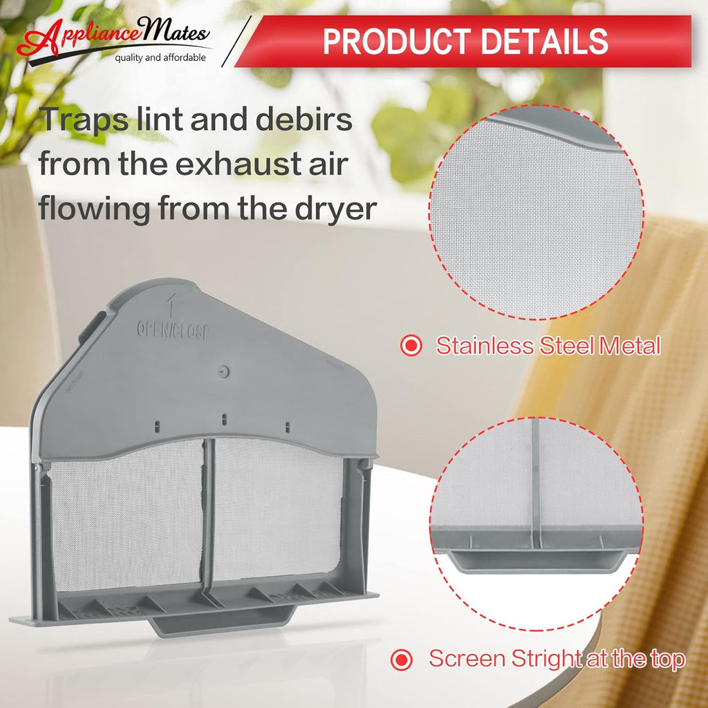 DC97-16742A Dryer Lint Trap Screen Filter Replacement for Samsung Dryer-Replaces AP5306681, DC61-03048A, DC61-02610A, DV45H7000EW/A2, DV40J3000GW/A2, DVE50R5200W/A3 with Flap and Vent Cleaner Brush