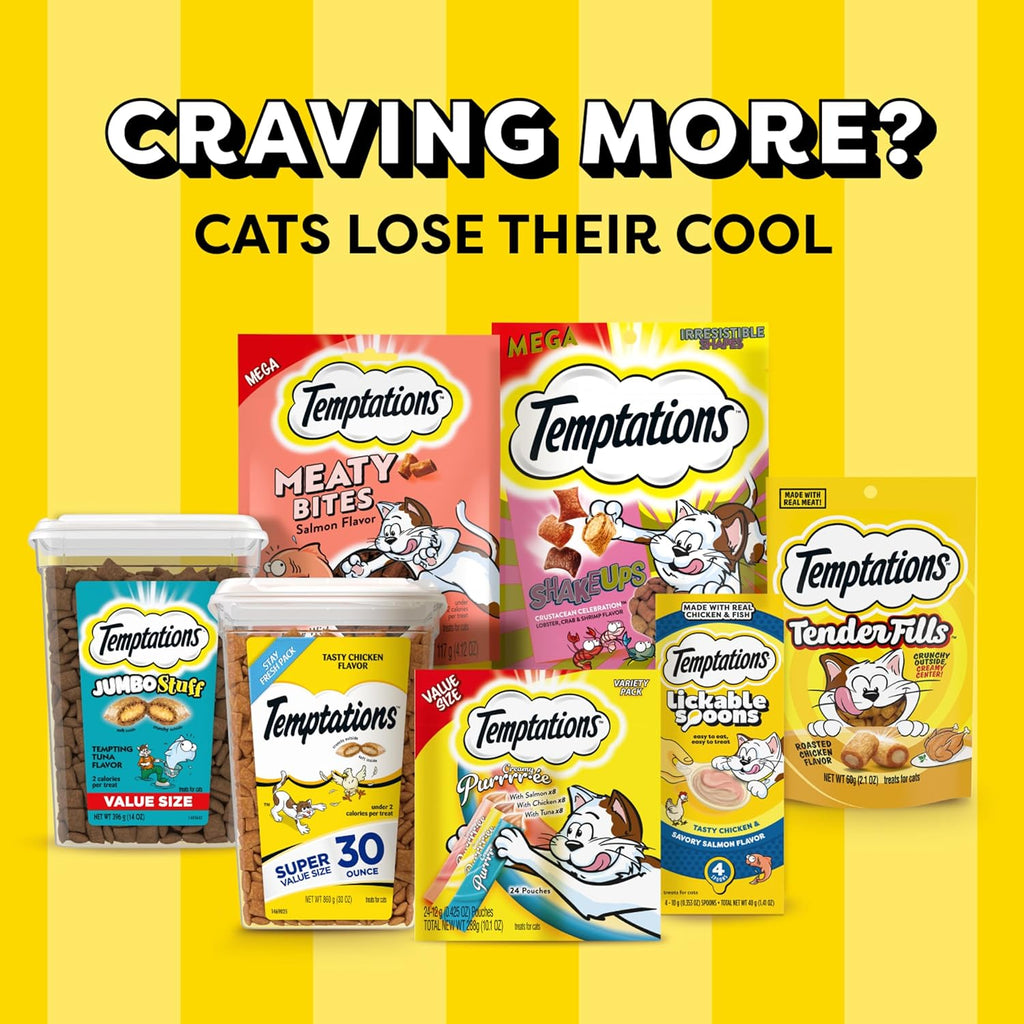 Cat Treats Classic Crunchy and Soft Cat Treats, Tasty Chicken Flavor, 30 Oz. Tub