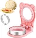 Uncrustable Sandwich Maker,Sandwiches Pocket Circle Shape 3.7Inch Sandwich Cutter and Sealer,Sandwich Cutter for Kids Breakfast and Lunchboxes (Pink)