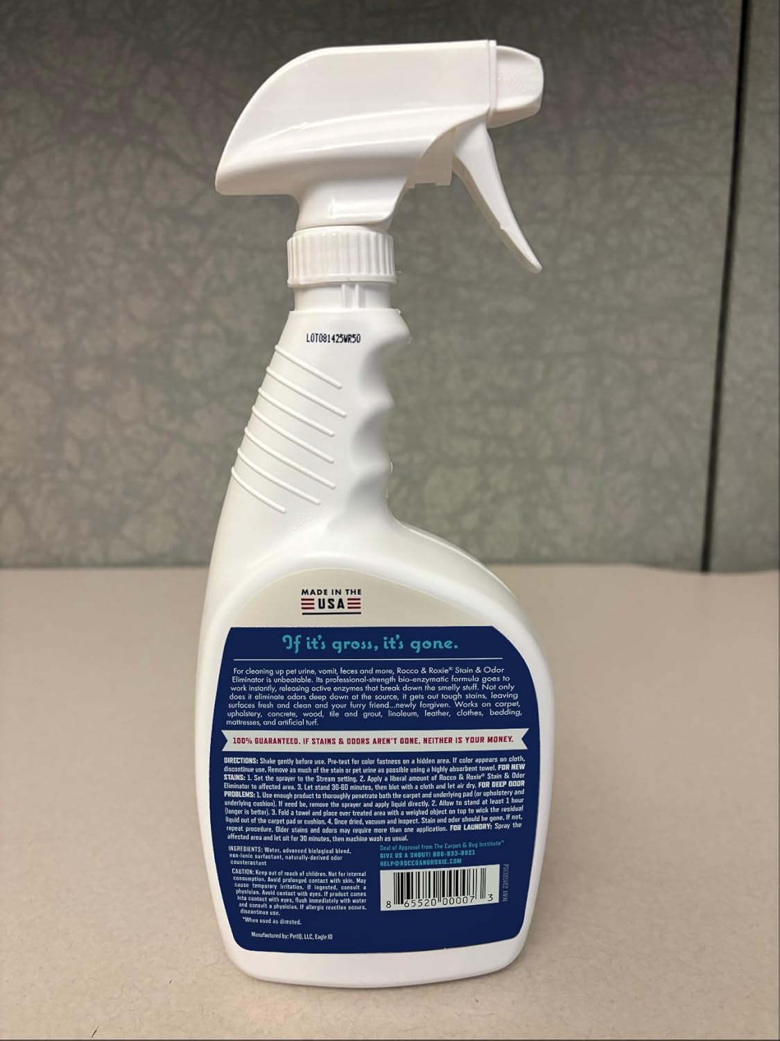 Stain & Strong Odor Eliminator, Enzyme Cleaner, Pet Odor Eliminator for Home - Carpet Stain Remover for Cats & Dog Pee - Urine Destroyer - Carpet Cleaner Spray Clear, 32 Fl Oz