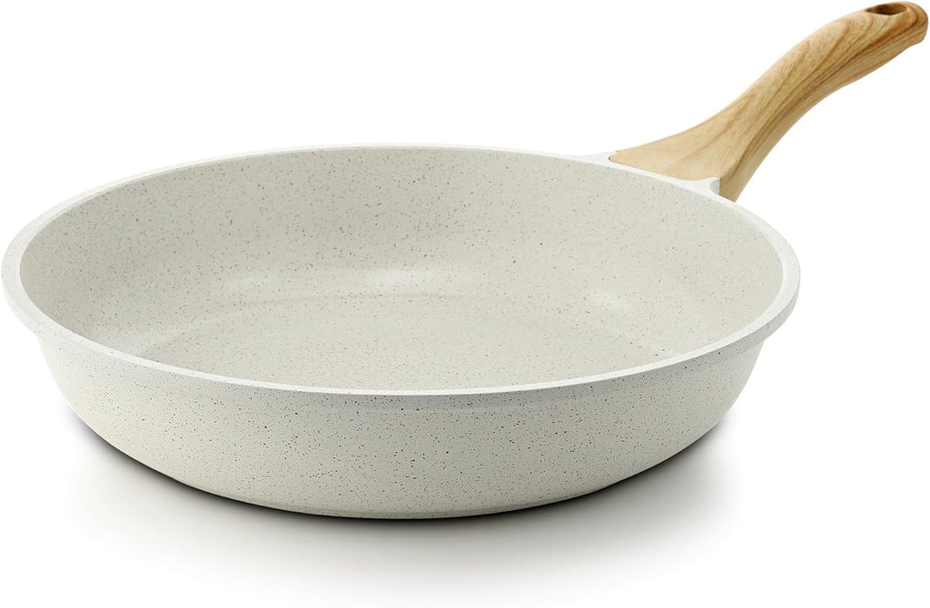 Nonstick Ceramic Frying Pan Skillet, 9.5 Inch Omelet Pan, Healthy Non Toxic Chef Pan, Induction Compatible Egg Pan with Heat Resistant Handle, Pfas-Free