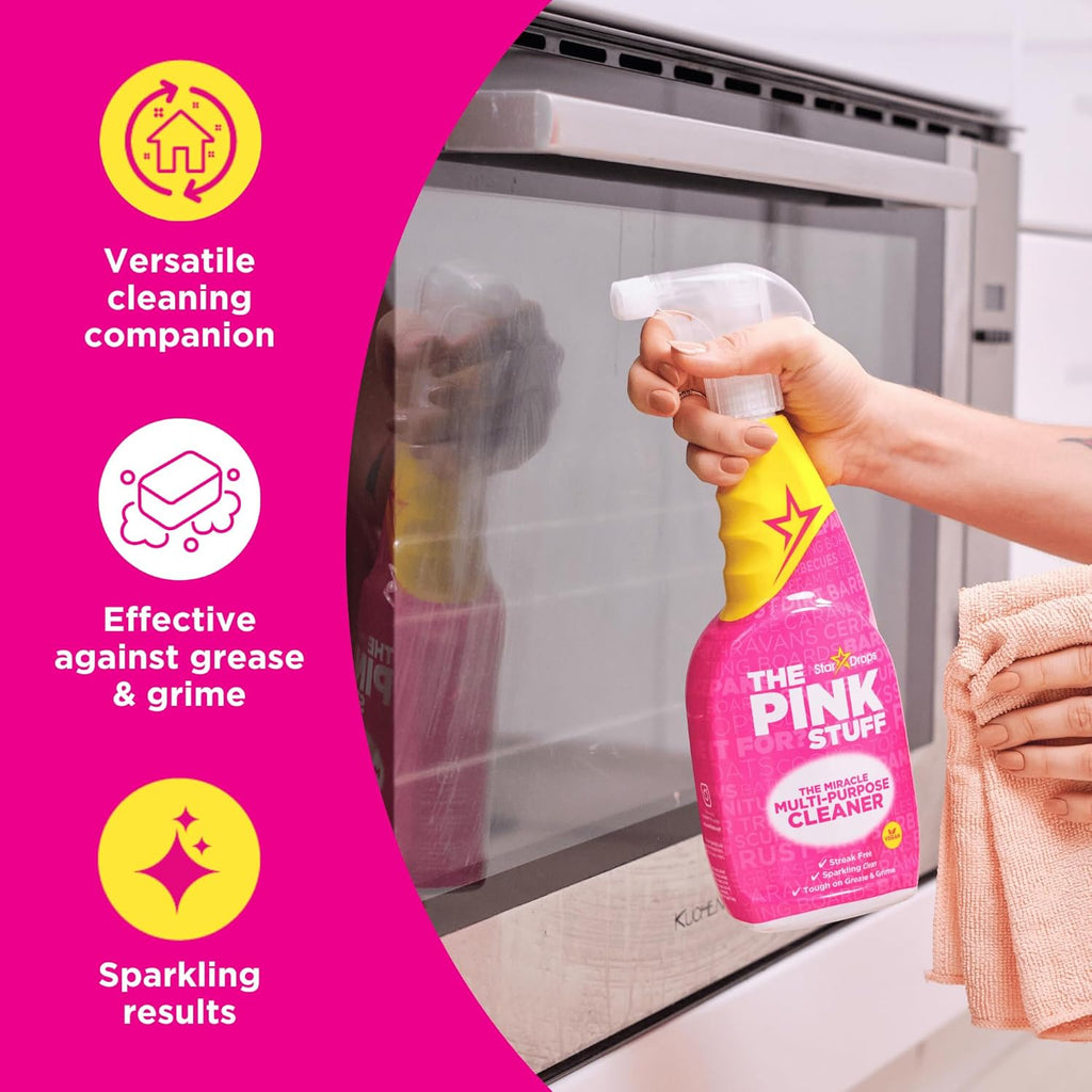 - the Pink Stuff - Miracle Cleaning Ultimate Bundle – Paste, Multi-Purpose Spray, Bathroom Foam Spray, and Cream Cleaner – Ideal for Kitchens, Bathrooms, Outdoors, and More