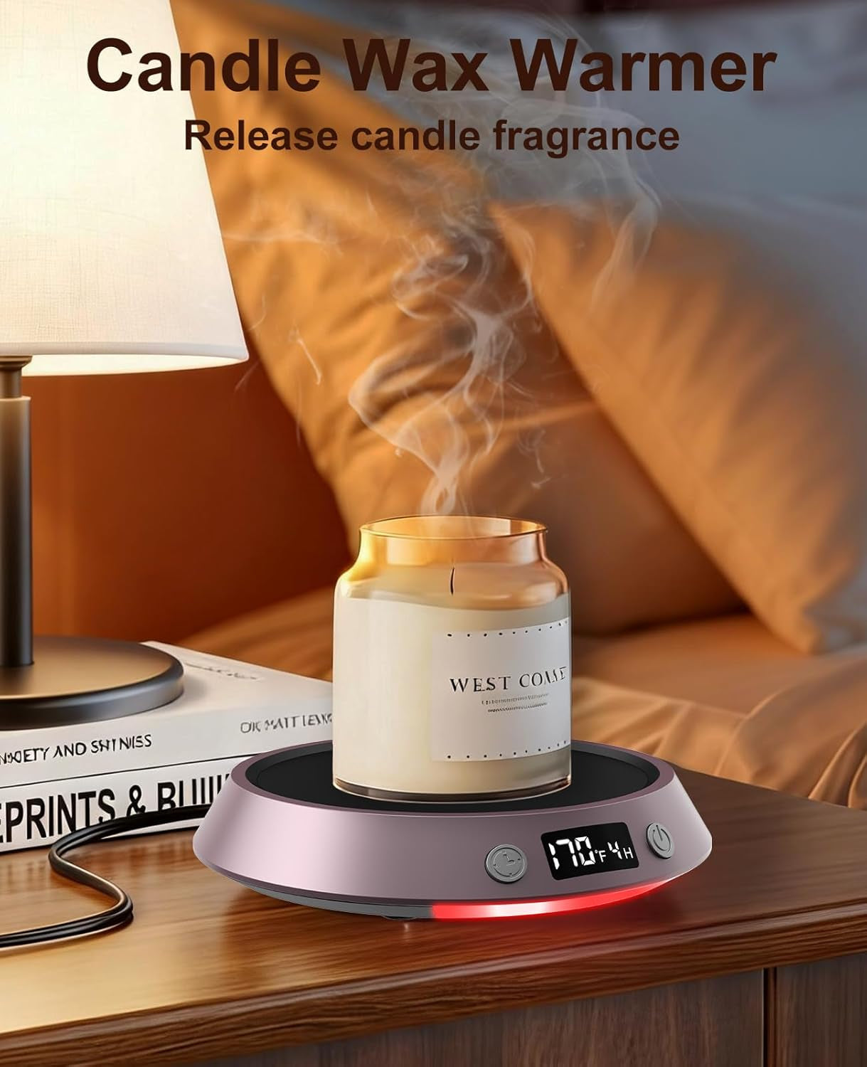 Coffee Mug Warmer - 50W Electric Coffee Warmer for Desk 3 Temp Settings & 2-9 Timer Smart Cup Warmer for Desk Candle Warmer Plate with LED Lights Beverage Tea Milk Warmer for Home & Office