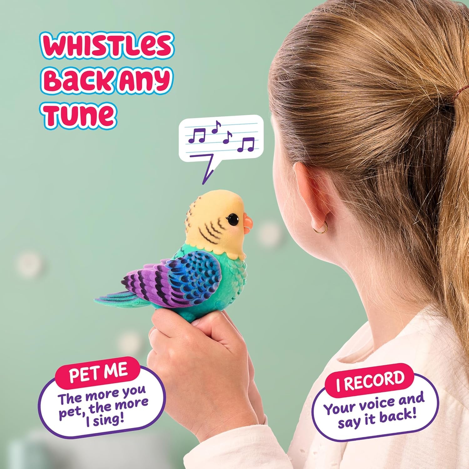My Really Real Talking Bird Toy & Cage - Indie, Interactive Voice Repeating Toy, 20+ Sounds & Reactions, Talking Toys for Kids 5-7