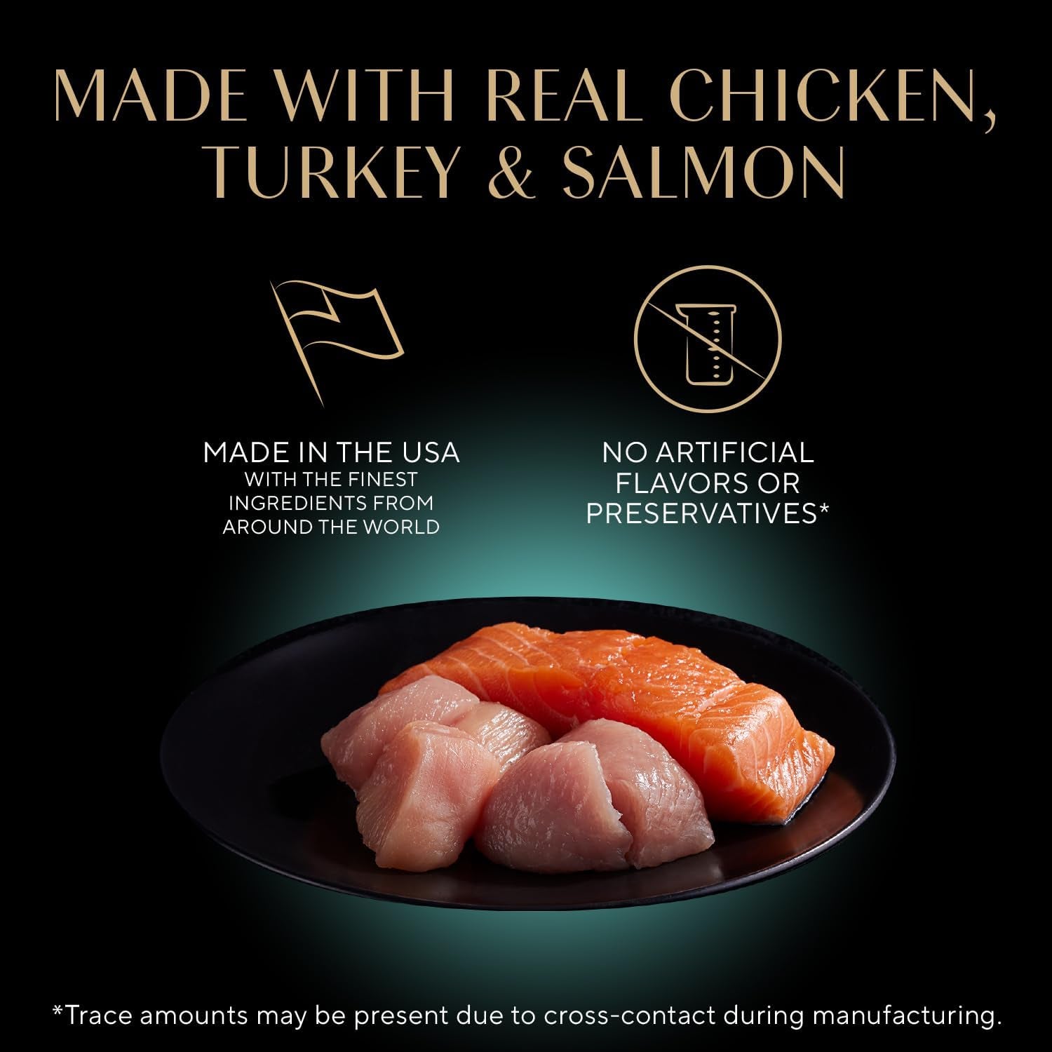 Perfect Portions Wet Cat Food Cuts in Gravy, Cat Food Wet Recipe, Roasted Chicken Entree, with Sustainable Salmon, Tender Turkey Entree, 2.6 Oz. Twin-Pack Trays (24 Count, 48 Servings)
