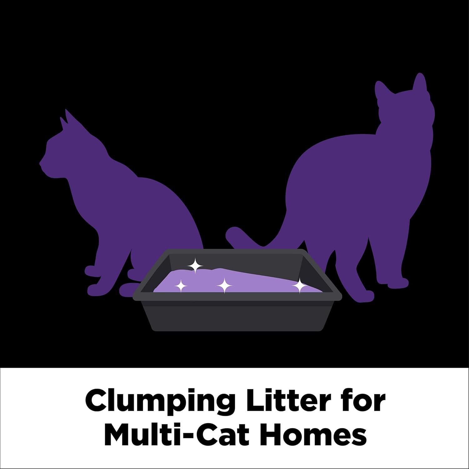 Clump & Seal SLIDE Platinum Multi-Cat Clumping Cat Litter, Easy Clean Technology with No Scrubbing, 14-Day Odor Control, 37 Lbs