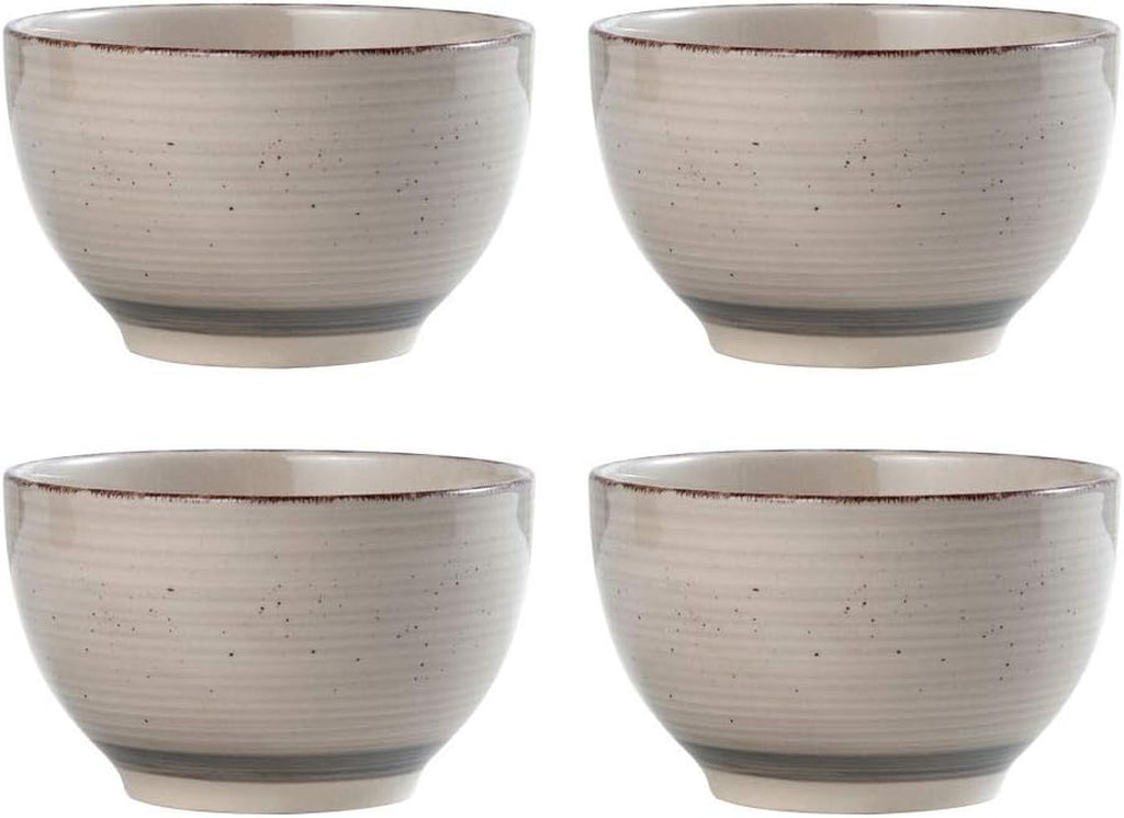 Sadie 16-Piece Cream Dinnerware Set, Service for 4, Durable Stoneware Plates and Bowls with Classic Design, Microwave and Dishwasher Safe