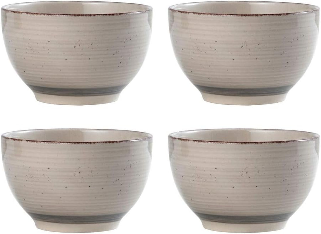 Sadie 16-Piece Cream Dinnerware Set, Service for 4, Durable Stoneware Plates and Bowls with Classic Design, Microwave and Dishwasher Safe