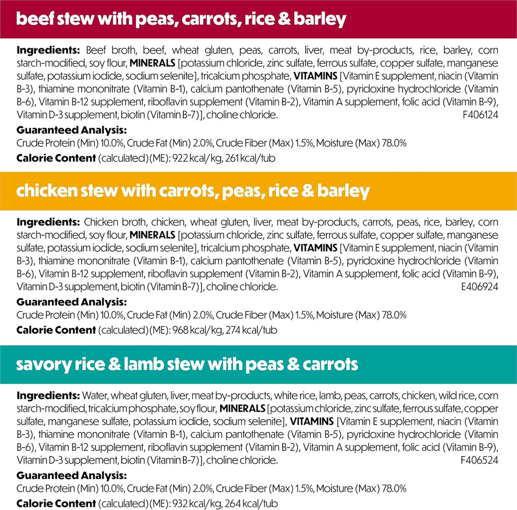 Purina  Gravy Wet Dog Food Variety Pack, Prepared Meals Stew - (12) 10 Oz. Tubs