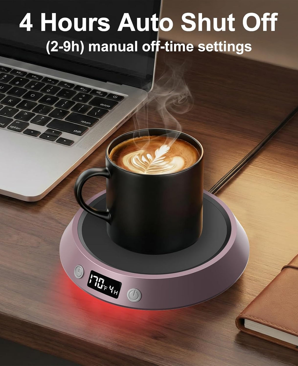 Coffee Mug Warmer - 50W Electric Coffee Warmer for Desk 3 Temp Settings & 2-9 Timer Smart Cup Warmer for Desk Candle Warmer Plate with LED Lights Beverage Tea Milk Warmer for Home & Office