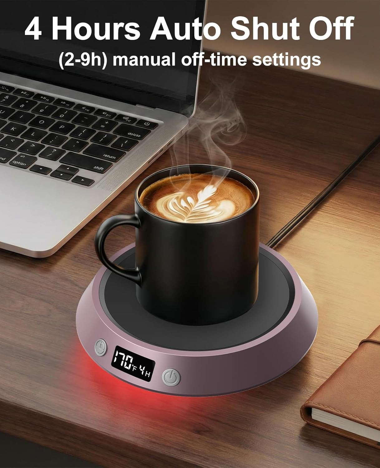 Coffee Mug Warmer - 50W Electric Coffee Warmer for Desk 3 Temp Settings & 2-9 Timer Smart Cup Warmer for Desk Candle Warmer Plate with LED Lights Beverage Tea Milk Warmer for Home & Office