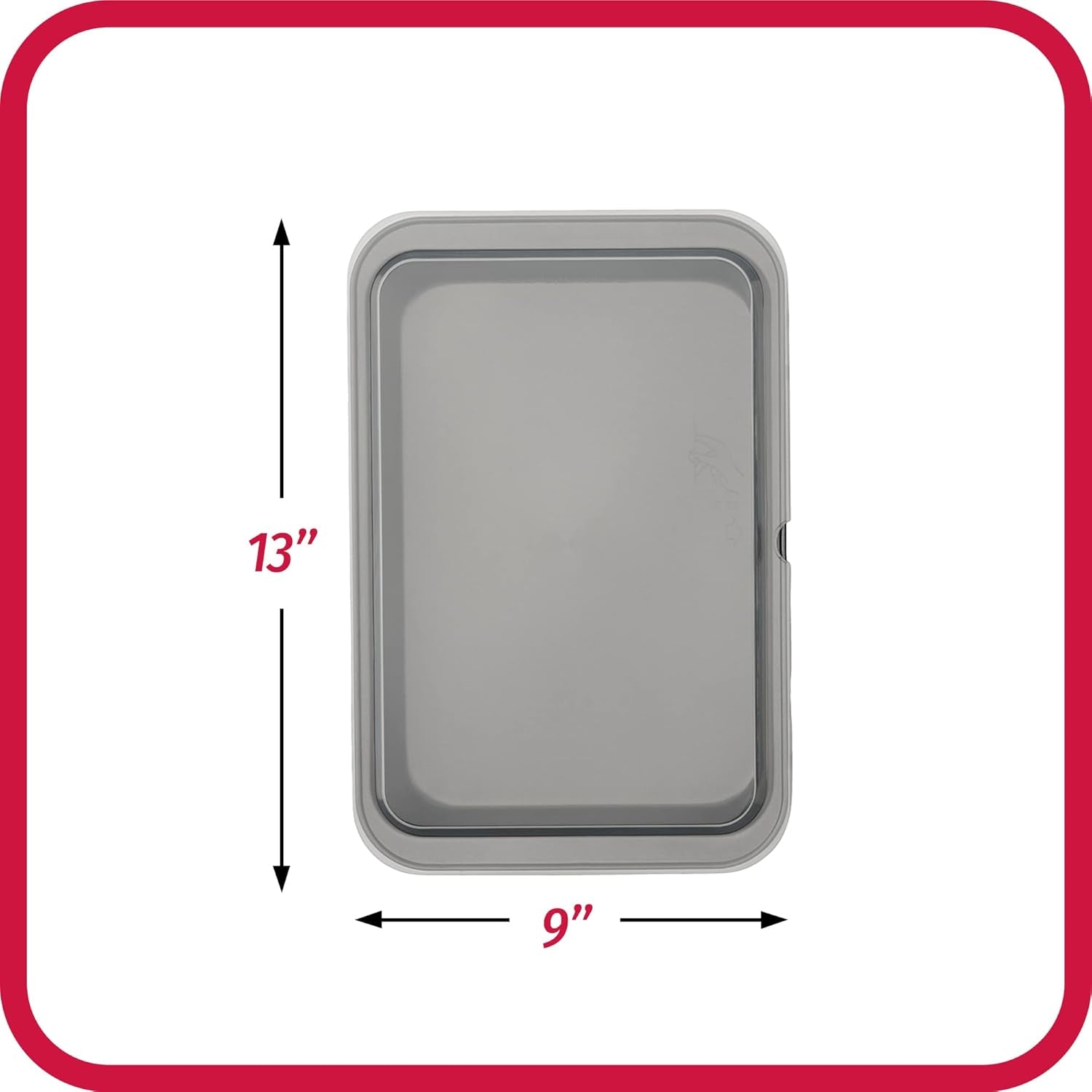 Set of 2 Nonstick Steel 13" X 9" Cake Baking Pans with Covers, Gray