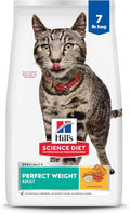 Hill'S Science Diet Adult Perfect Weight Dry Cat Food, Chicken, 7 Lb. Bag