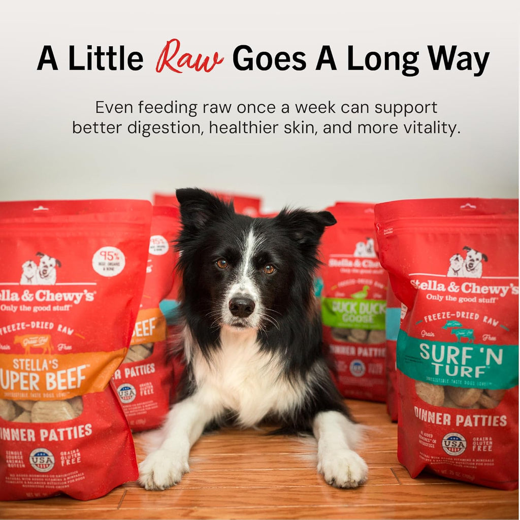 Freeze-Dried Raw Dinner Patties - Beef Recipe - High Protein Grain-Free Puppy & Dog Food - Perfect for Picky Eaters - 25 Oz