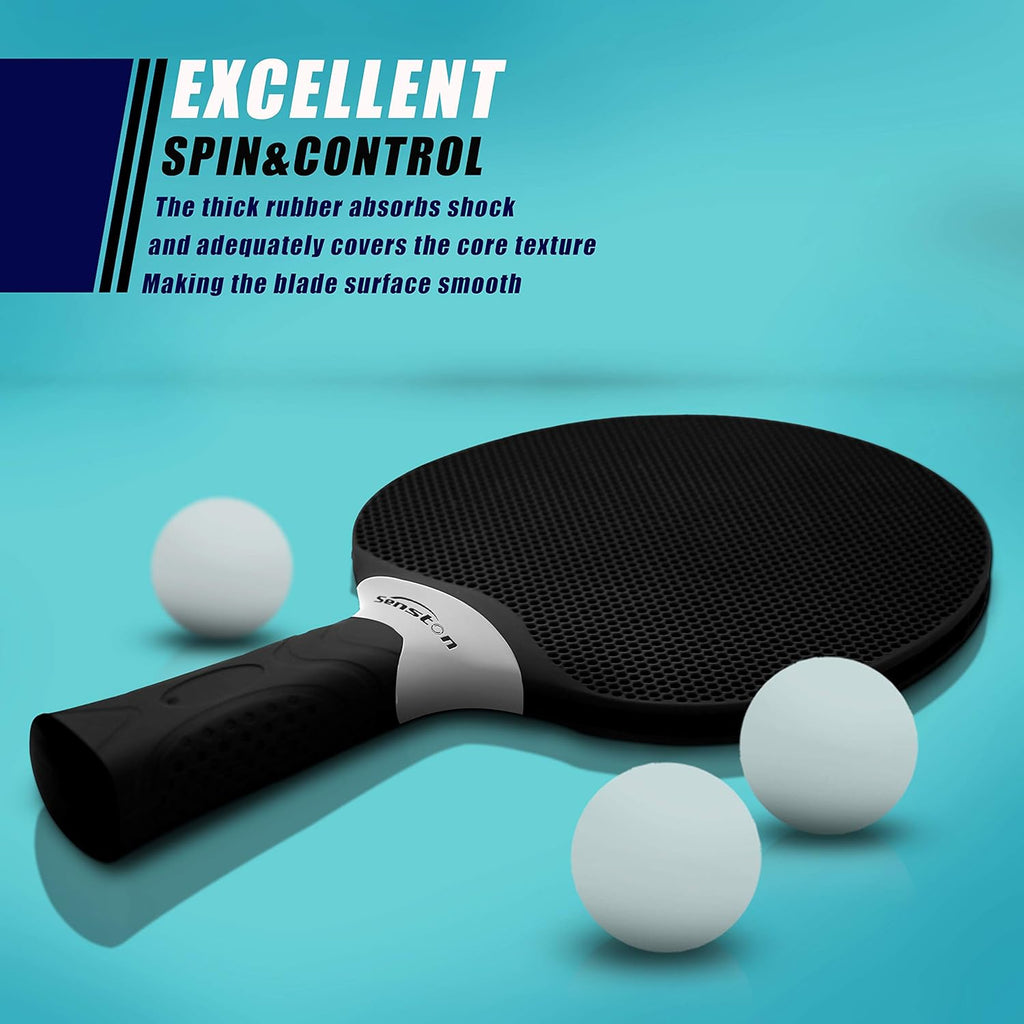 Table Tennis Rackets Set, Professional Table Tennis Racket with 3 Balls, Composite Rubber Ping Pong Paddle Set