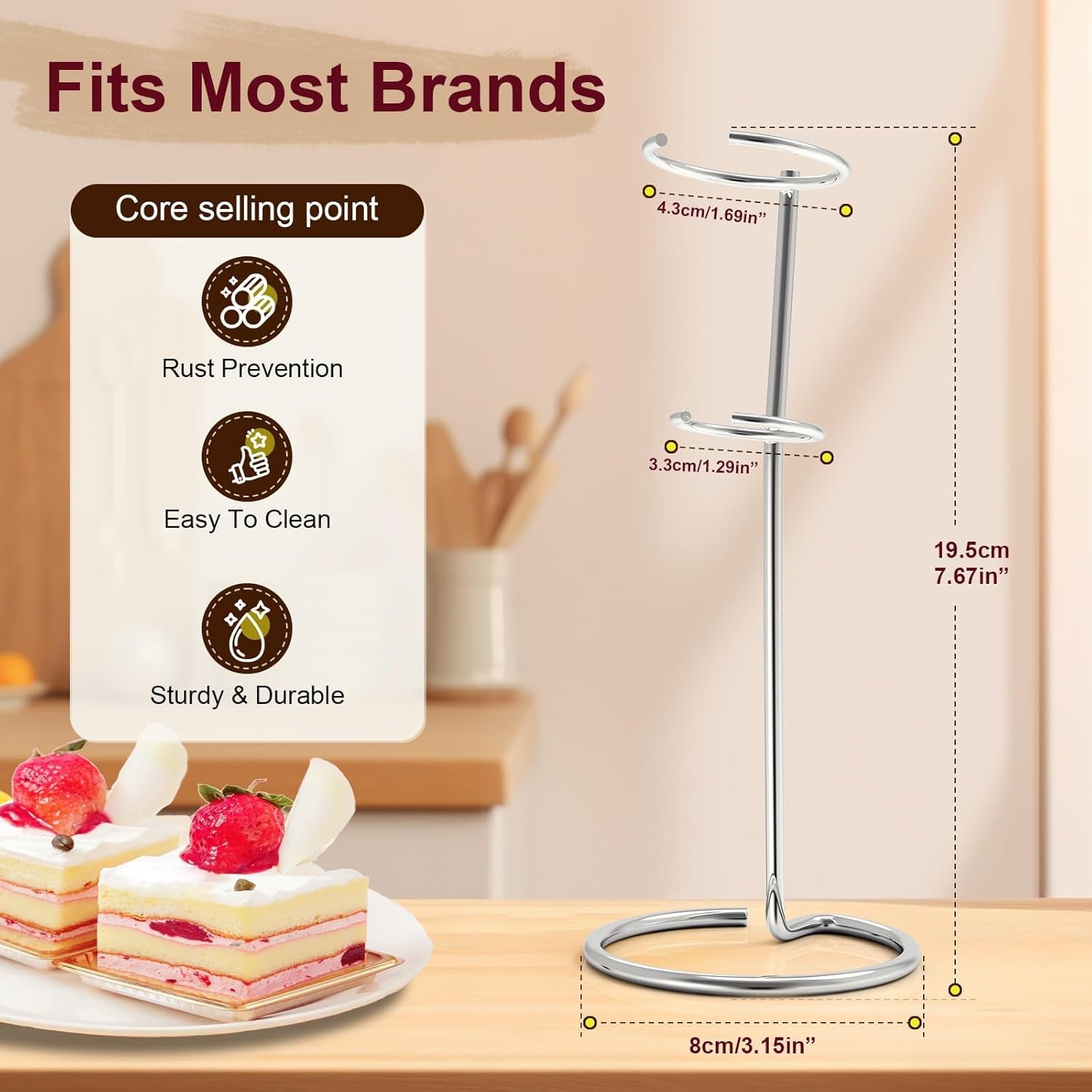 1PCS Milk Frother Stand, Suitable for Most Handheld Milk Frothers - Heavy Duty Premium Stand (Silver)