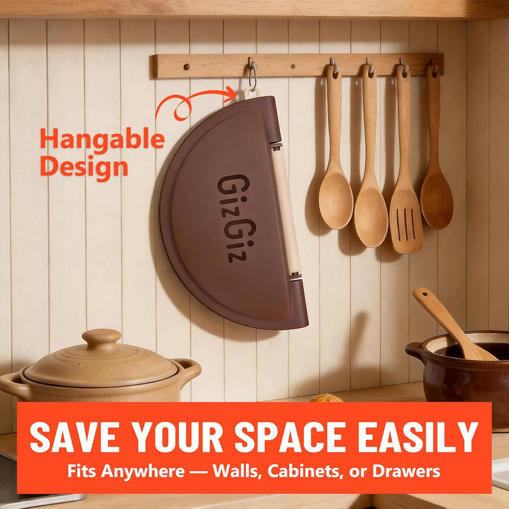 Gizgiz Double-Serrated Tortilla Sealer, Empanada Maker Press, Tortilla Crimper for 8 Inch Tacos, Burrito Tortilla & Quesadilla, Bpa-Free, Dishwasher Safe, Brown