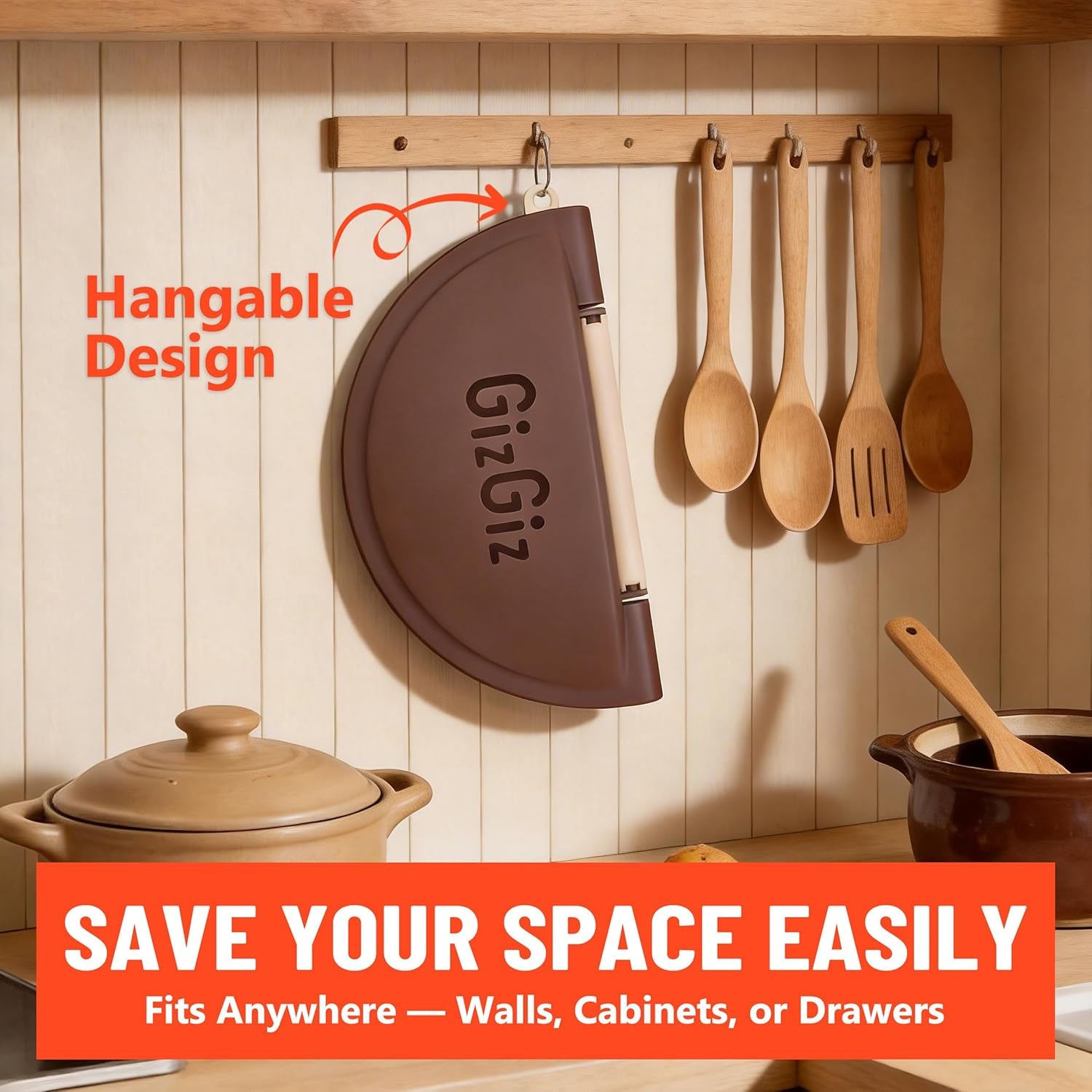Gizgiz Double-Serrated Tortilla Sealer, Empanada Maker Press, Tortilla Crimper for 8 Inch Tacos, Burrito Tortilla & Quesadilla, Bpa-Free, Dishwasher Safe, Brown