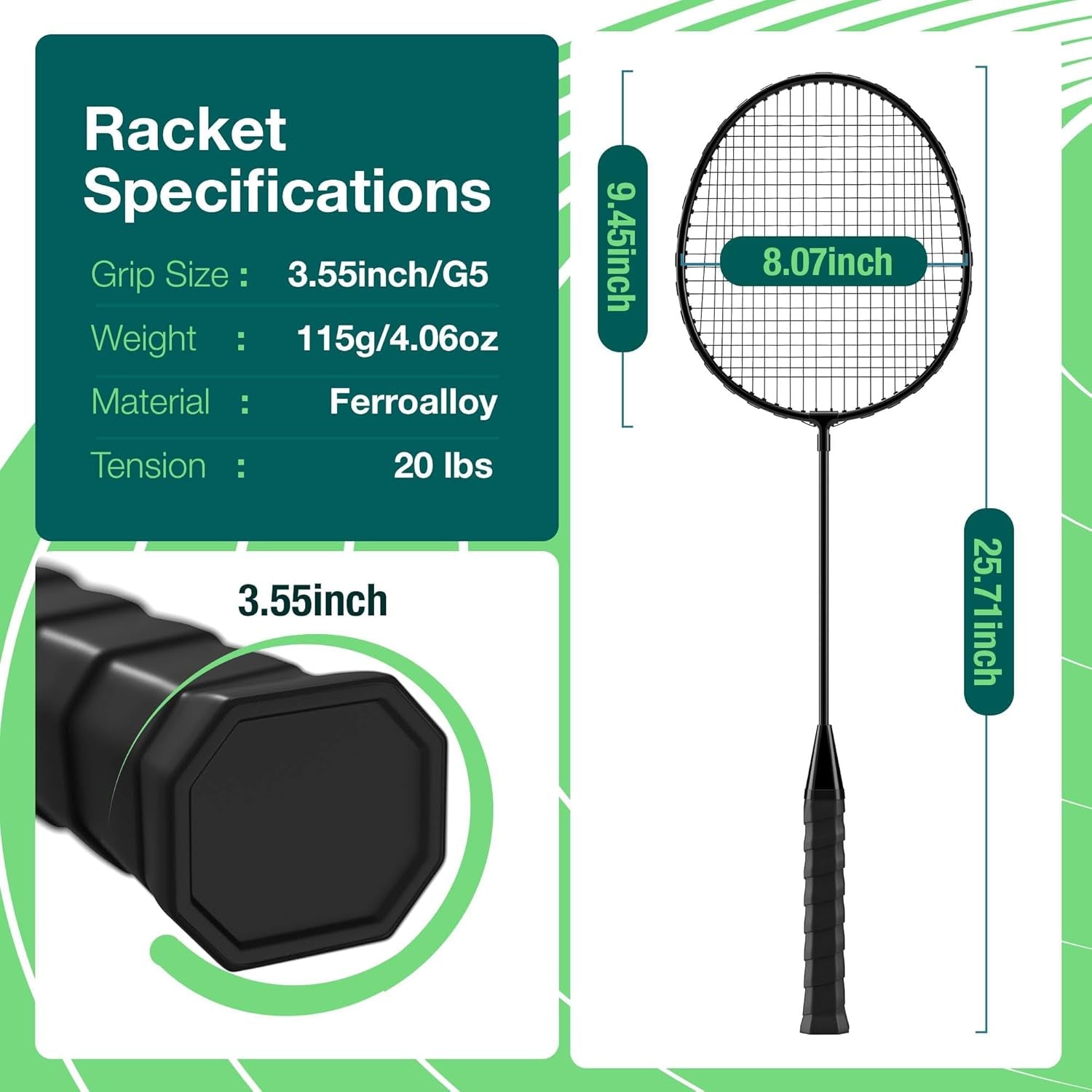 Badminton Rackets Set, Lightweight & Durable Badminton Set (Includes 6/12 Racquets, 6/12 Birdies), Outdoor Backyard & School Games for Adults, Teens, Families and Beginners