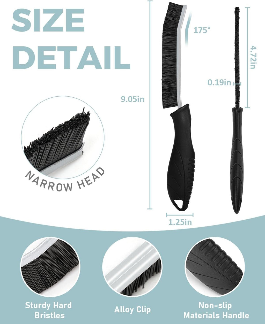 Crevice Cleaning Brush - Grout Scrub Brush, House Cleaning Supplies, Gap Cleaning Tools, Home Essentials, Gifts for Women Men, Hard Bristle Crevice Cleaner Brush for Household Use, Bathroom