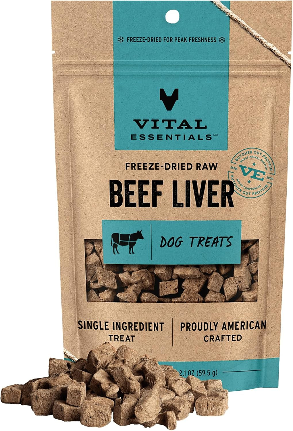 Freeze Dried Dog Treats | Beef Liver, Single Ingredient | Premium Quality | Grain Free Training Treats for Dogs, 2.1 Oz Bag