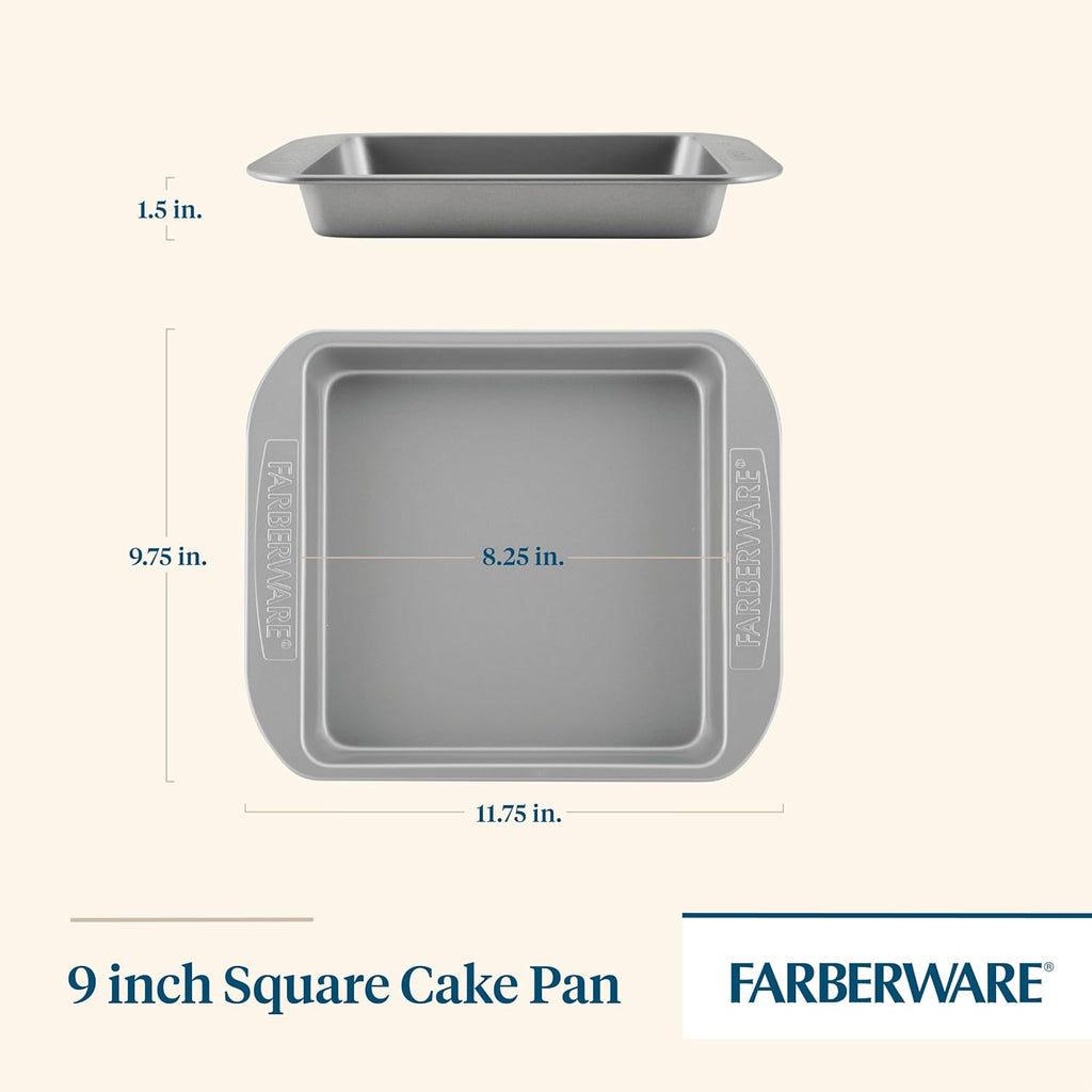 Nonstick Bakeware 9-Inch Square Cake Pan, Gray