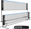 Badminton Net, Height Adjustable Kids Volleyball Net, Foldable Nylon Net 10 Ft/14Ft/17Ft Wide, Tennis Net, Small Pickleball Net for Backyard Game and Indoor Outdoor Use, Easy Setup