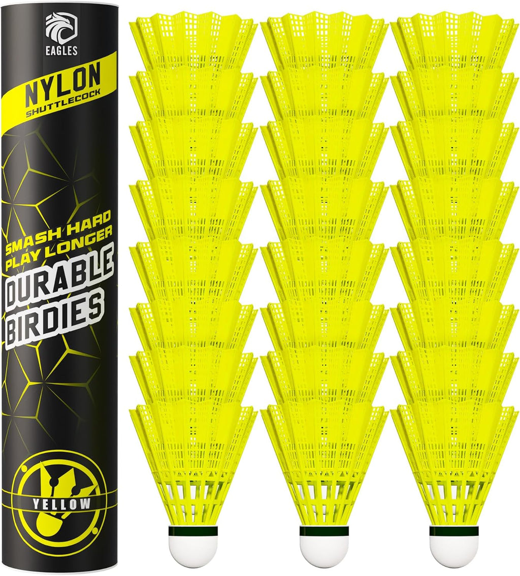 Badminton Birdies - Nylon Bedminton Shuttlecocks for Softball/Baseball Batting Training - Highly Stable & Durable 24 Pack, 12 Pack or 6 Pack Shuttle Balls