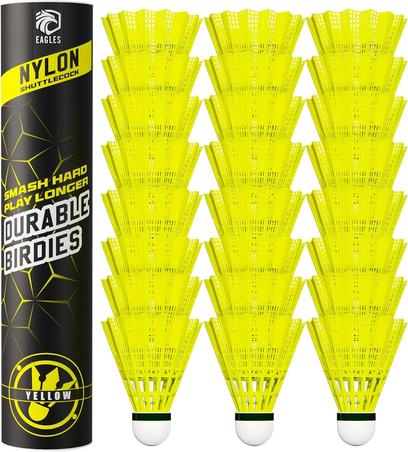 Badminton Birdies - Nylon Bedminton Shuttlecocks for Softball/Baseball Batting Training - Highly Stable & Durable 24 Pack, 12 Pack or 6 Pack Shuttle Balls