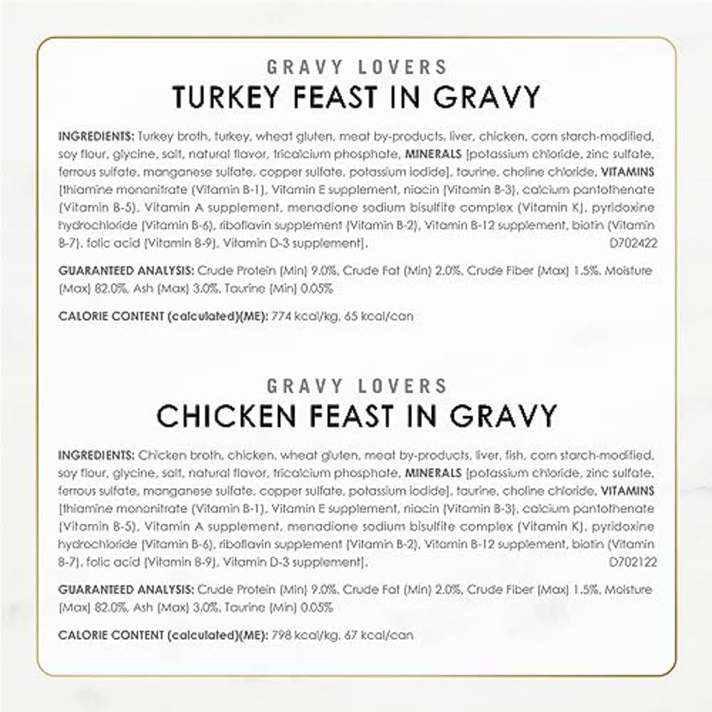 Purina  Gravy Lovers Poultry and Beef Grilled Gourmet Wet Cat Food Variety Pack - (Pack of 30) 3 Oz. Cans
