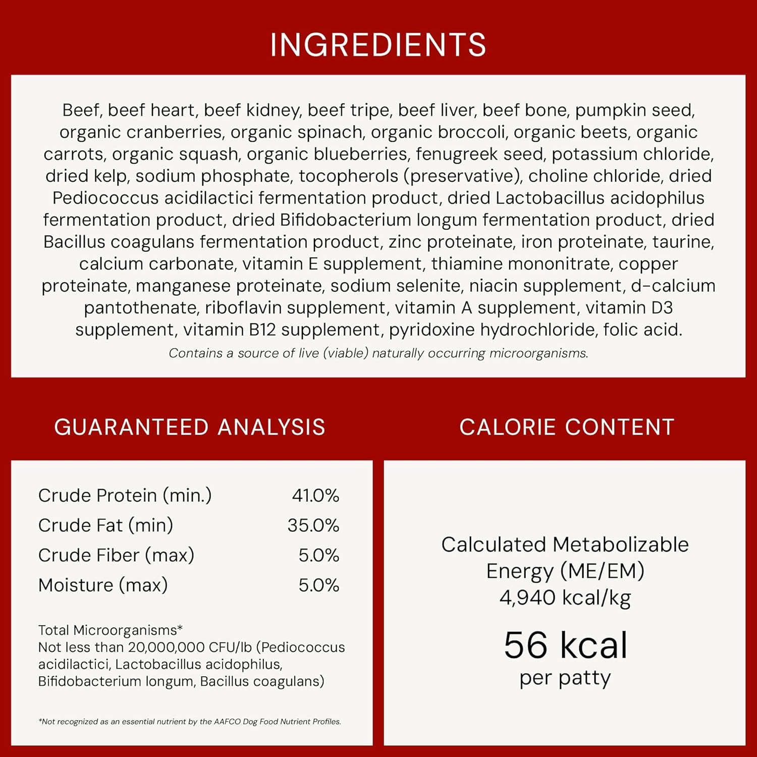Freeze-Dried Raw Dinner Patties - Beef Recipe - High Protein Grain-Free Puppy & Dog Food - Perfect for Picky Eaters - 25 Oz