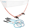 Easy Setup Badminton Set - 15 Ft Net, 4 Rackets, 2 Shuttlecocks - Quick Setup Net for Backyard Games - Steel Shaft Badminton Rackets for Family Games - Durable Shuttlecocks for Outdoors