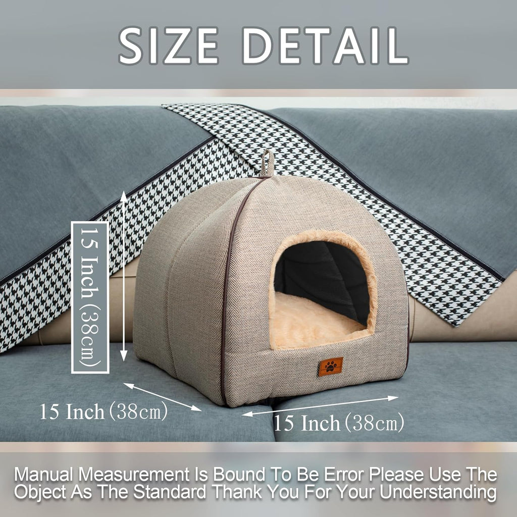 Cat Bed for Indoor Cats - Cat Cave Beds Cat House Cat Tent with Removable Washable Cushioned Pillow, Soft Kitten Beds,Cat Beds & Furniture, for Small and Medium Pet Bed