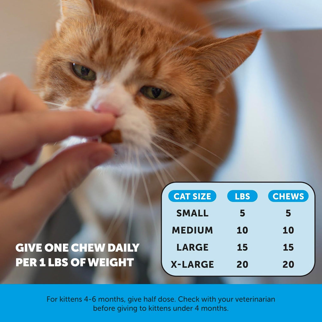 Cat Skin & Coat Health Chews – Crunchy & Creamy Treats with Omegas, Vitamin C & E, Biotin – Soothes Itchy, Dry Skin, Reduces Shedding & Promotes a Shiny Coat – Cat Vitamins (Chicken 30-Day Supply)