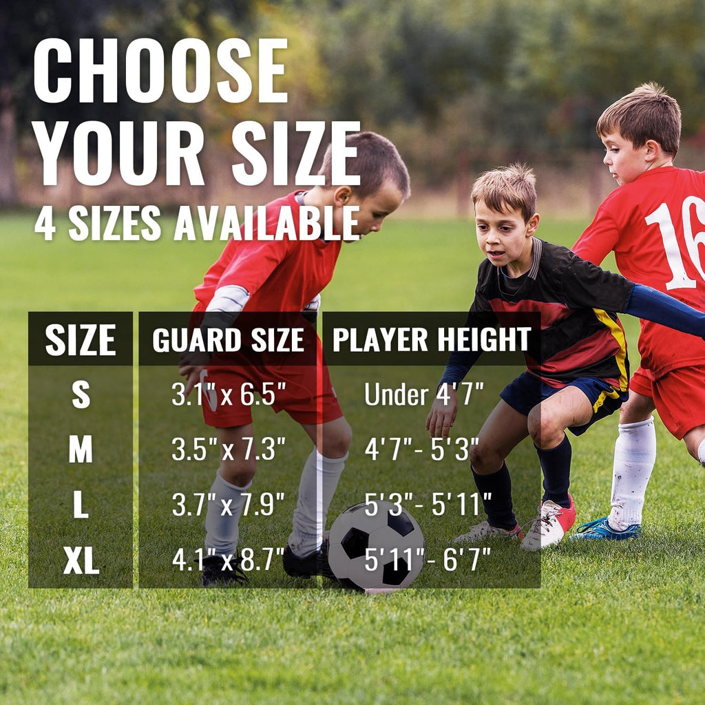 Soccer Shin Guards for Kids Adults. Sleeves with Optimized Insert Pocket - Protective Soccer for Boys Girls Men